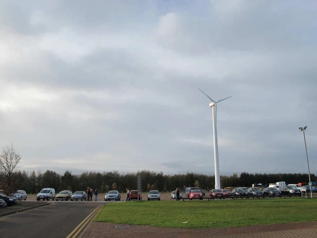 NPS 100-21 wind turbine at Lanark Market