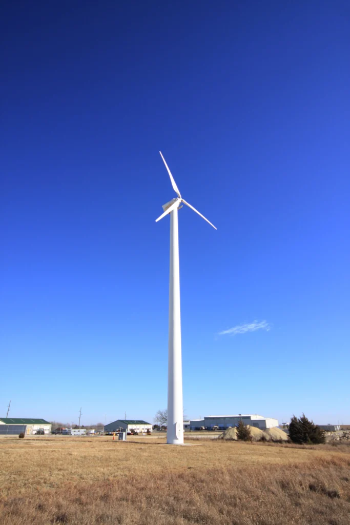 100 kW wind turbine serving Riley County Public Works facilities