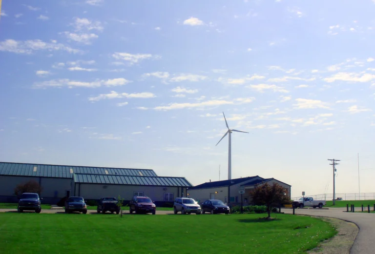 Wind turbine installation at Riley County Public Works
