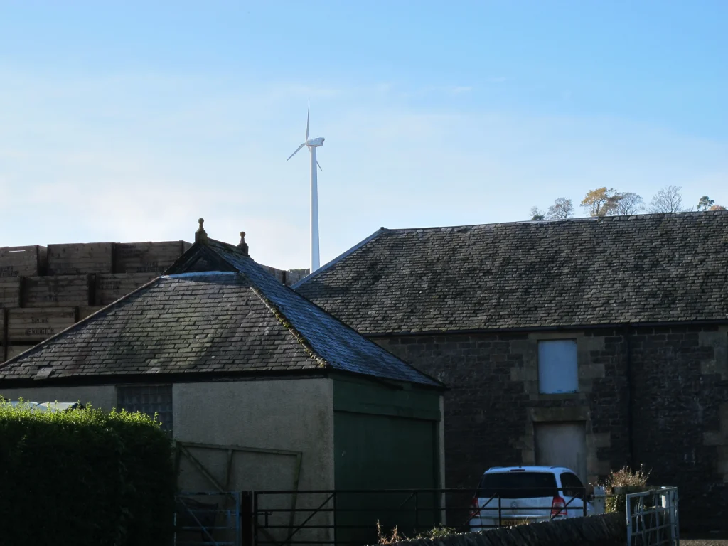 wind turbine for farm at Newington Farm Scotland