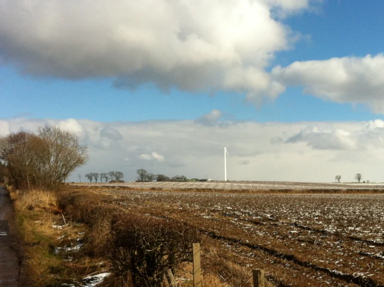 wind turbine for dairy farm at Stewart Tower Dairy
